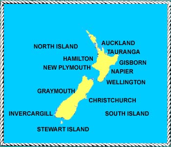 Map of New Zealand